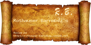 Rothauser Barnabás névjegykártya